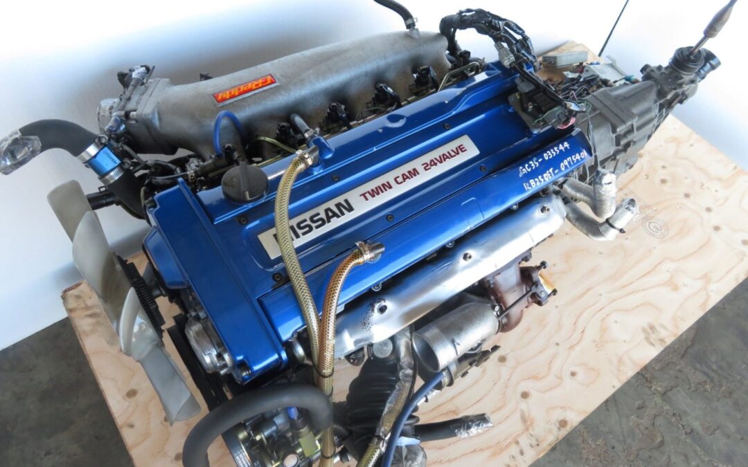 JDM Nissan Skyline RB25DET 2.5L DOHC Turbo Engine 5 Spd Transmission S1 Greedy Intake Manifold